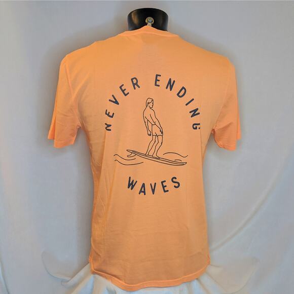 NWT Arizona Jean Co Men's Graphic T-Shirt Large Peach Summer Casual Tee - Picture 3 of 4
